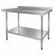 Vogue Stainless Steel Table With Upstand & Galvanised Under Shelf 900x600x700mm