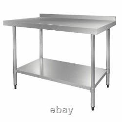Vogue Stainless Steel Table with Upstand & Galvanised Under Shelf 900x900x700mm
