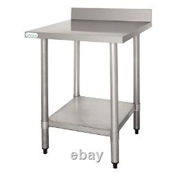 Vogue Table Stainless Steel Table with upstand 600mm deep various widths
