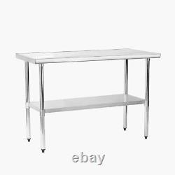 Voilamart Stainless Steel Commercial Work Bench Catering Kitchen Table 3FTx2FT