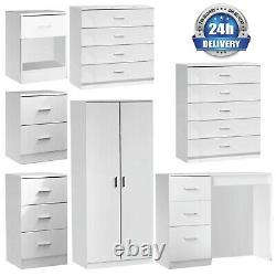 Wardrobe White Chest Of Drawers Dressing Bedside Table Cabinet Bedroom Furniture