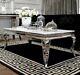 White Glass & Silver Stainless Steel Coffee Table New Louis Modern Style